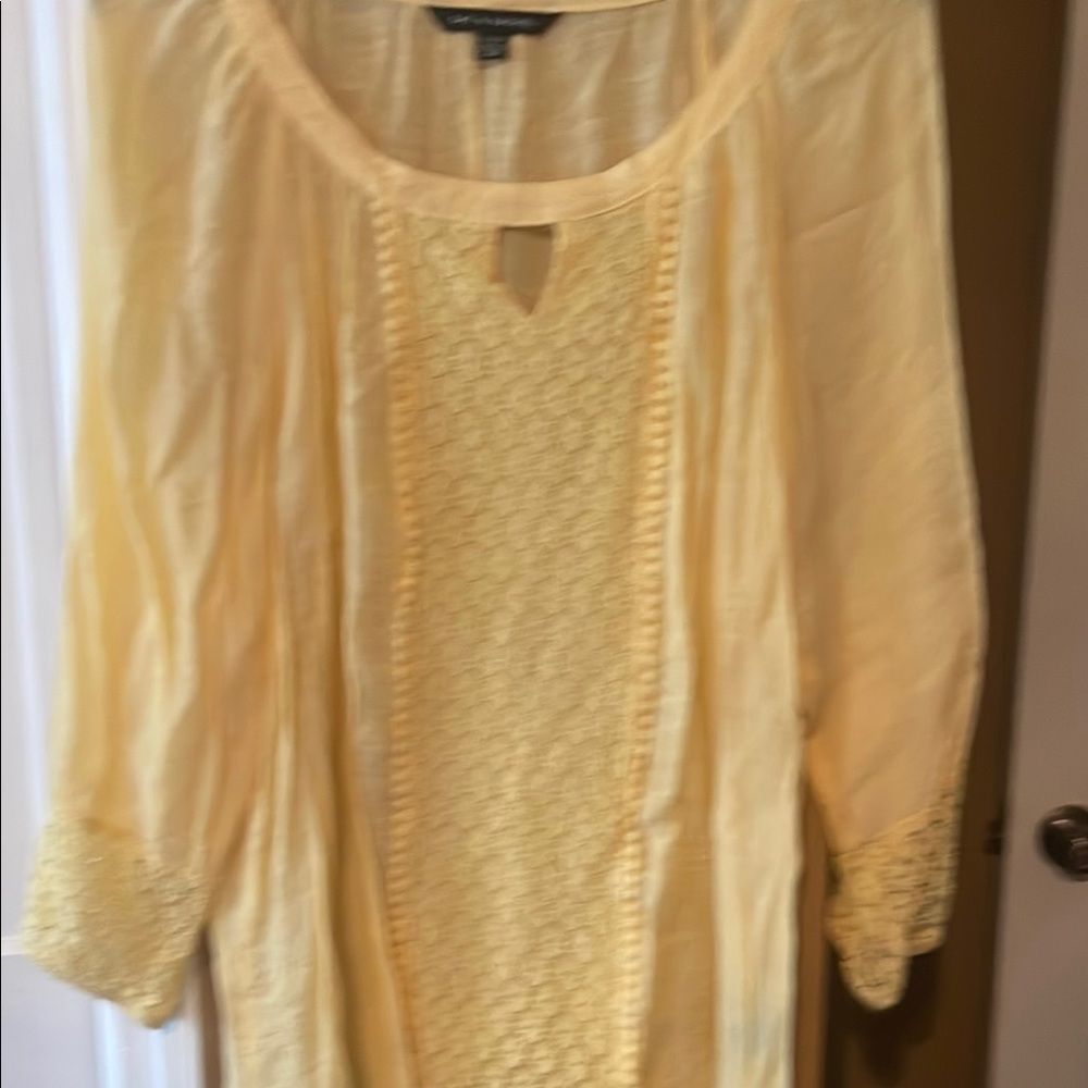 Zac & Rachel Yellow Relaxed Tunic with Embellished Details